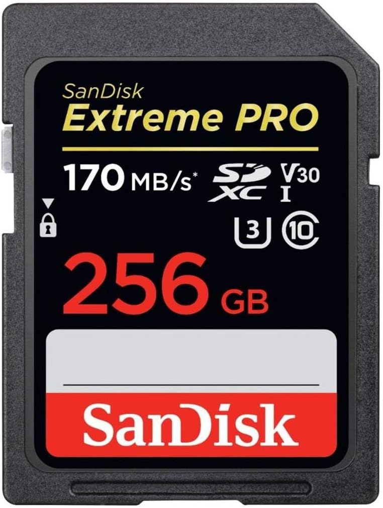 SanDisk Extreme PRO 256GB SDXC Memory Card V30 (170MB/s)